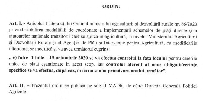 Controale APIA din 1 iulie la beneficiarii schemelor de plati! 1 Controale APIA din 1 iulie la beneficiarii schemelor de plati! Controale APIA din 1 iulie la beneficiarii schemelor de plati! Agricultura