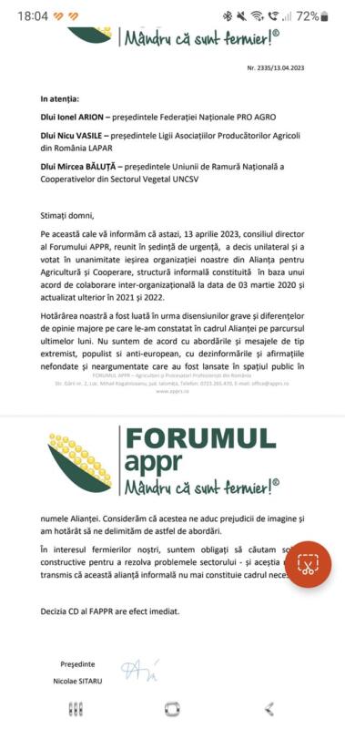 Fractură în rândul fermierilor români! Forumul APPR: „Ne delimităm!” 1 Fractură în rândul fermierilor români! Forumul APPR: „Ne delimităm!” Forumul APPR
