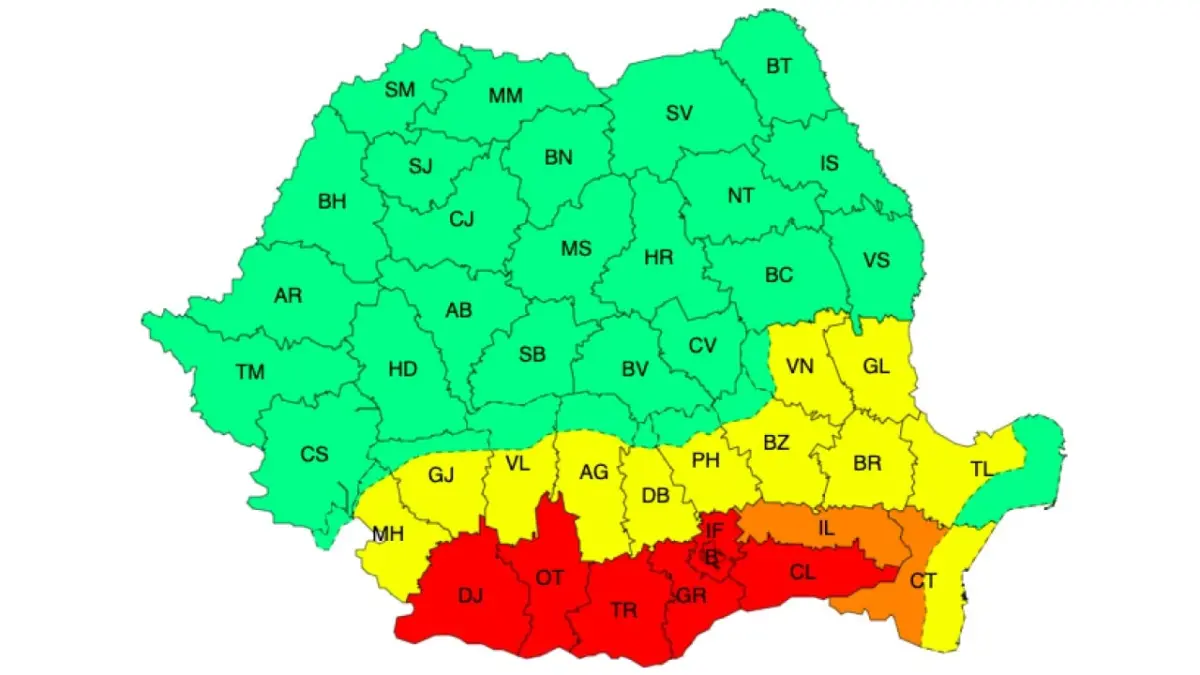 Meteo: O săptămână între caniculă și vijelii - Harta cu județele afectate Meteo meteo