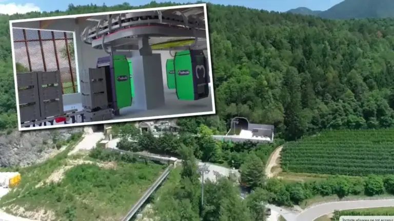 teleferic special pentru transportul merelor