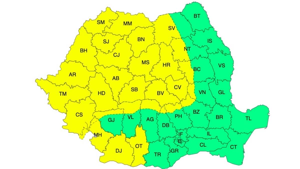 Meteo 23 octombrie – Cod galben de vânt puternic în 29 de județe! Meteo Meteo 23 octombrie