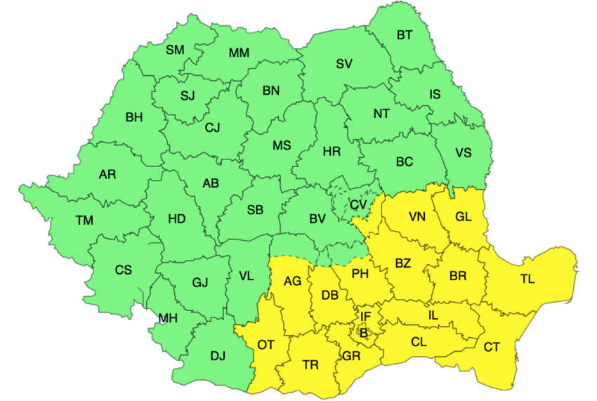 Meteo – La noapte, VISCOL și NINSORI! Cod galben până duminică, în 16 județe! 1 Meteo – La noapte, VISCOL și NINSORI! Cod galben până duminică, în 16 județe! Meteo – La noapte, VISCOL și NINSORI! Cod galben până duminică, în 16 județe! Meteo meteo