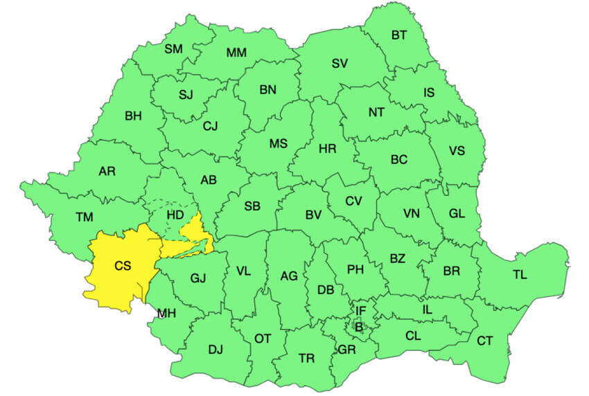 Meteo - Avertizări Cod galben de vreme rea în peste jumătate din țară! 1 Meteo - Avertizări Cod galben de vreme rea în peste jumătate din țară! Meteo - Avertizări Cod galben de vreme rea în peste jumătate din țară! Meteo meteo