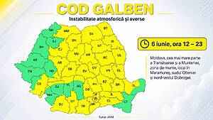 Furtuni, grindină și vânt de 70 km/h: Cod galben ANM pentru 6 și 7 iunie în jumătate din România Actualitate 75.000 de hectare,subventie