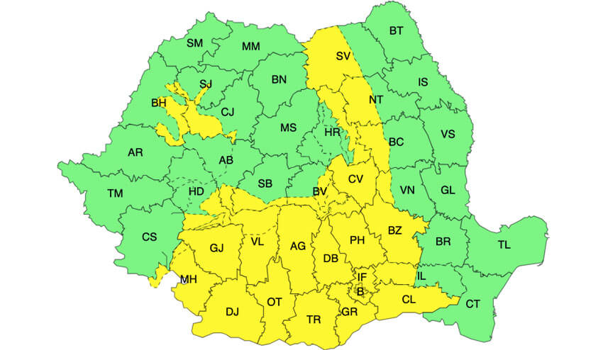 Meteo – Se extind ploile și vijeliile! Avertizări Cod galben în 27 de județe! 1 Meteo – Se extind ploile și vijeliile! Avertizări Cod galben în 27 de județe! Meteo – Se extind ploile și vijeliile! Avertizări Cod galben în 27 de județe! Stiri agricole meteo