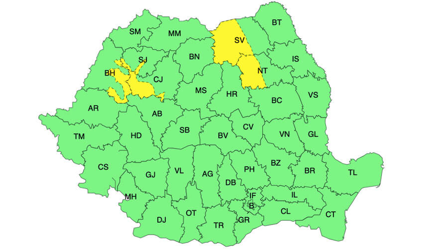 Meteo – Se extind ploile și vijeliile! Avertizări Cod galben în 27 de județe! 2 Meteo – Se extind ploile și vijeliile! Avertizări Cod galben în 27 de județe! Meteo – Se extind ploile și vijeliile! Avertizări Cod galben în 27 de județe! Stiri agricole meteo