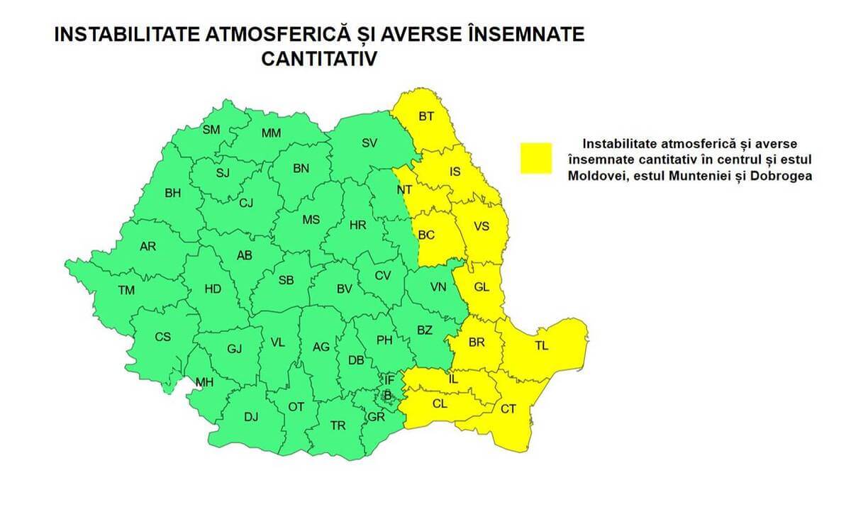 Furtuni, grindină și vânt de 70 km/h: Cod galben ANM pentru 6 și 7 iunie în jumătate din România 2 Furtuni, grindină și vânt de 70 km/h: Cod galben ANM pentru 6 și 7 iunie în jumătate din România Furtuni, grindină și vânt de 70 km/h: Cod galben ANM pentru 6 și 7 iunie în jumătate din România Actualitate ANM,furtuni