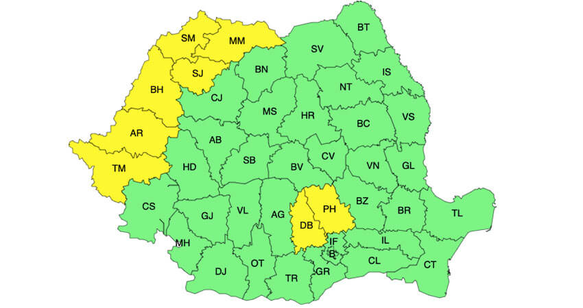 Meteo - Noi avertizări de ploi și vijelii, până vineri seară! 28 de județe afectate 1 Meteo - Noi avertizări de ploi și vijelii, până vineri seară! 28 de județe afectate Meteo - Noi avertizări de ploi și vijelii, până vineri seară! 28 de județe afectate Meteo meteo