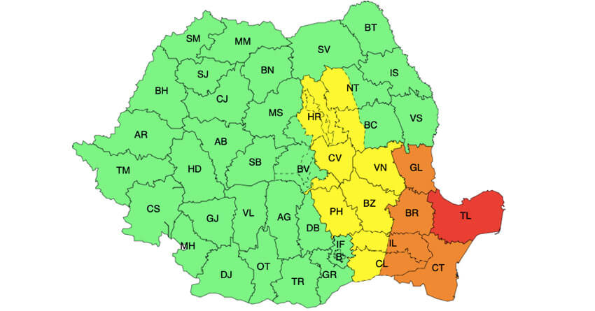Noi avertizări meteo de ploi și vijelii. S-a emis chiar COD ROȘU! 2 Noi avertizări meteo de ploi și vijelii. S-a emis chiar COD ROȘU! Noi avertizări meteo de ploi și vijelii. S-a emis chiar COD ROȘU! Meteo meteo,cod roșu